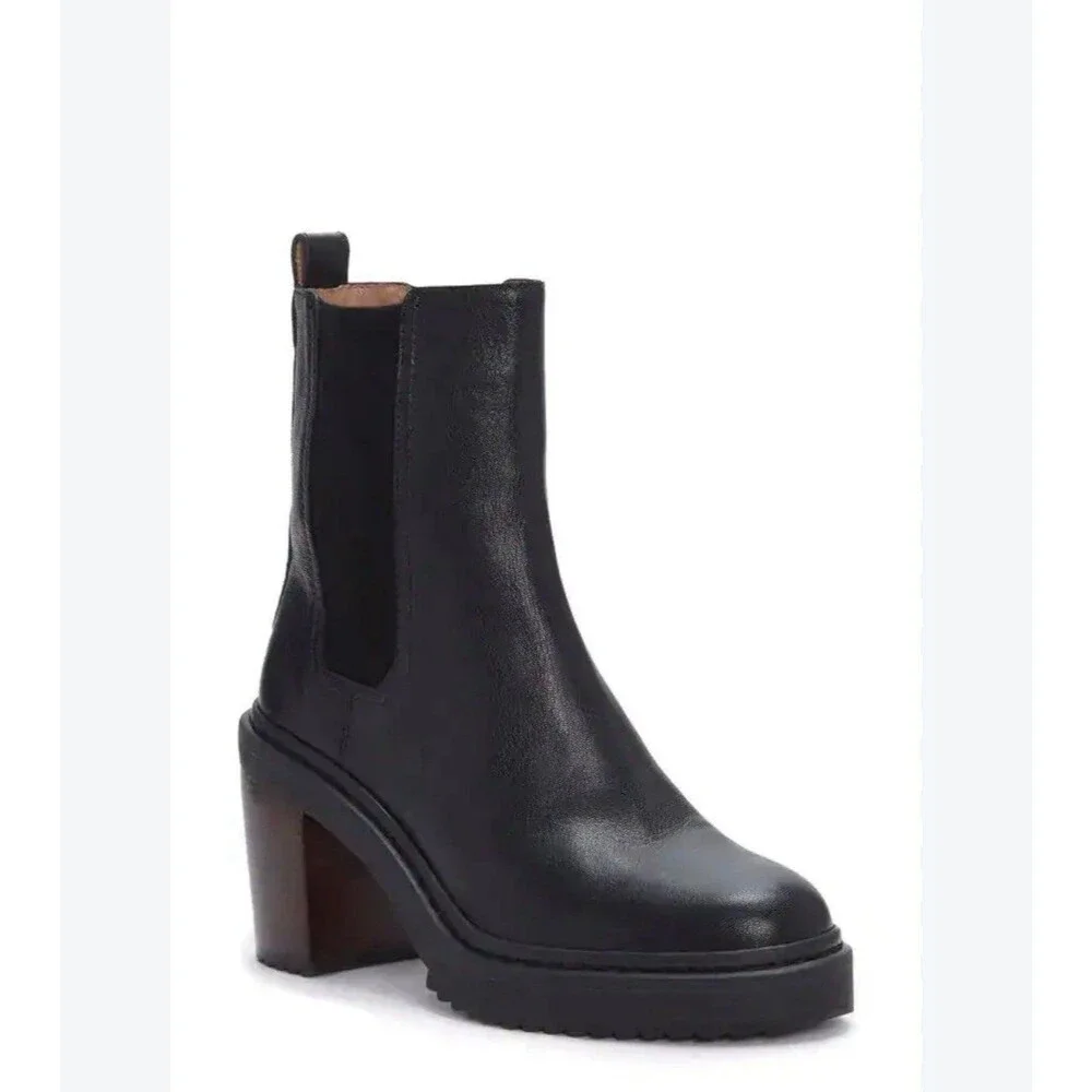 Louise et Cie Varsan Leather Platform Chelsea Boots Sz. 8M Black